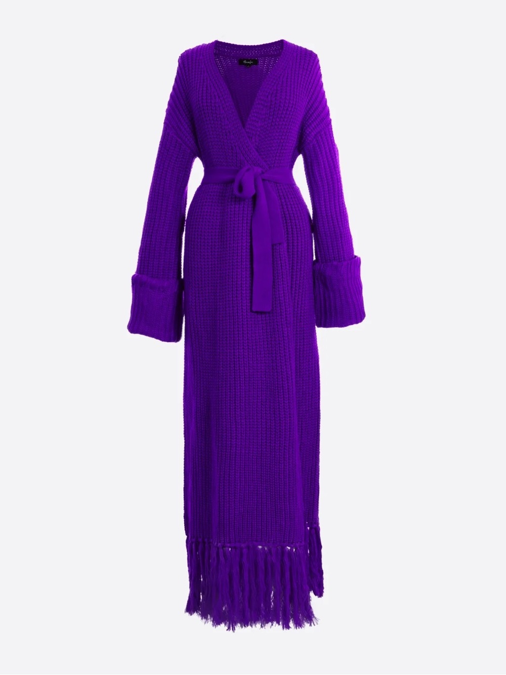 Hanifa MIYA Cardigan Purple Long Robe Fringe (no belt)